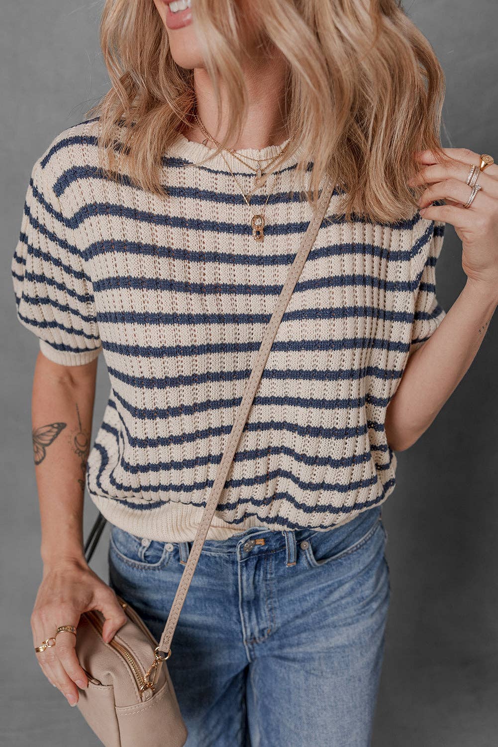 Crew Striped Sweater T Shirt