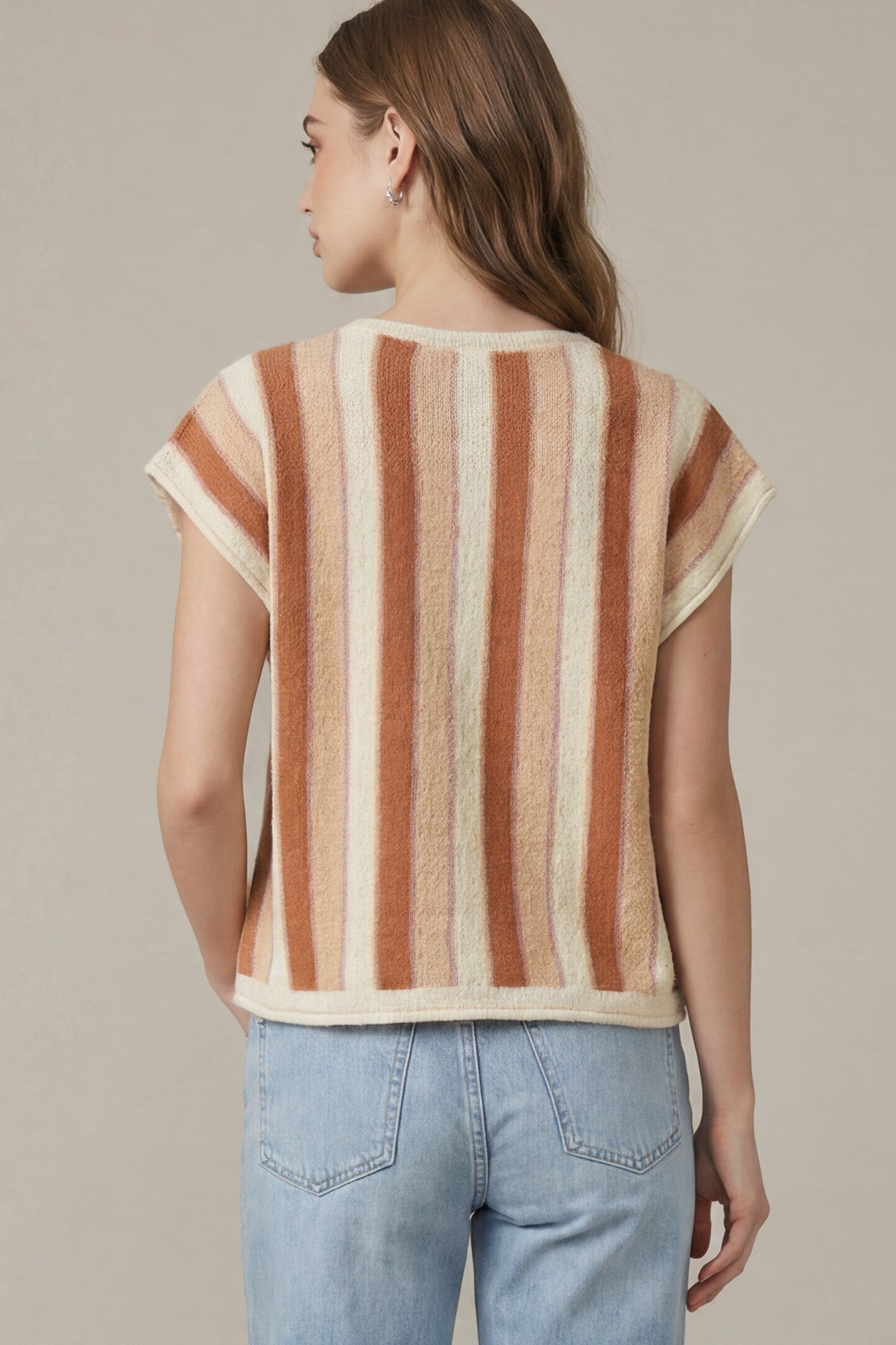 Vertical Stripe Knit Top