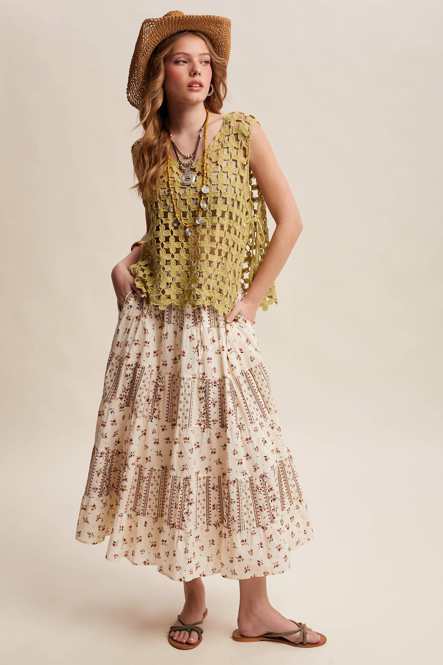 Flower Crochet Sleeveless Tank