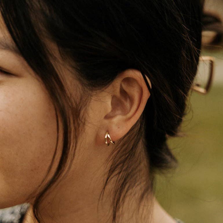 Sadie Double Band Hoops on model