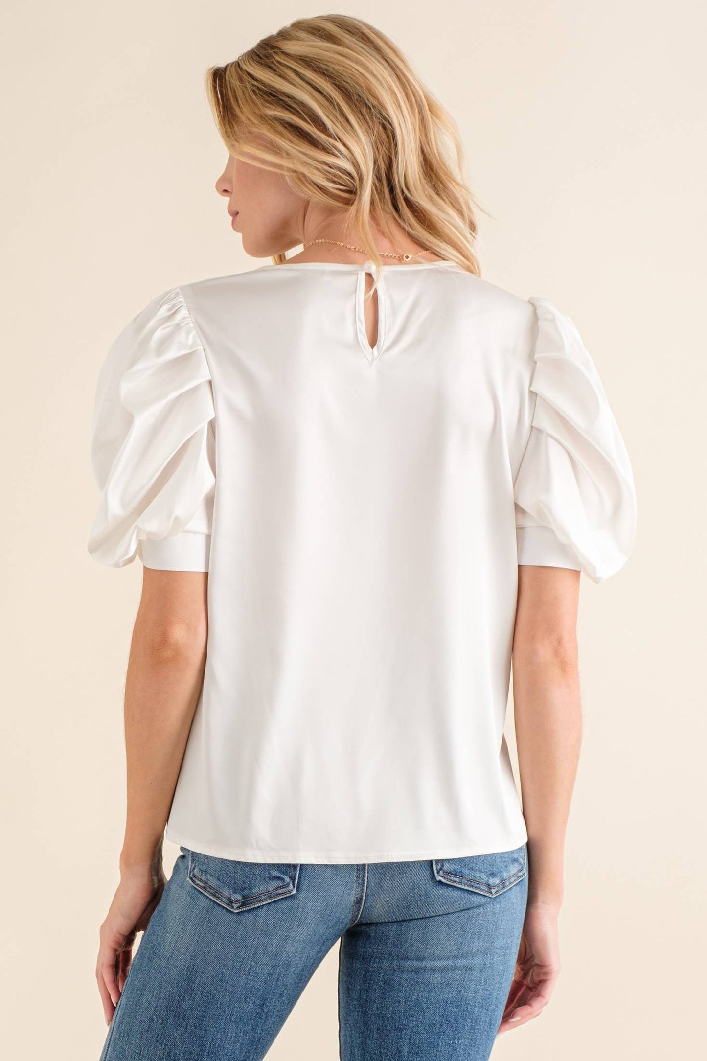 Satin Puff Blouse