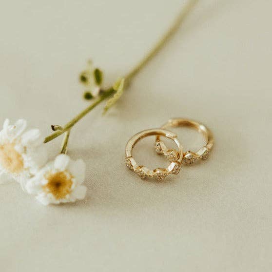 Alice Diamond Hoops Side View