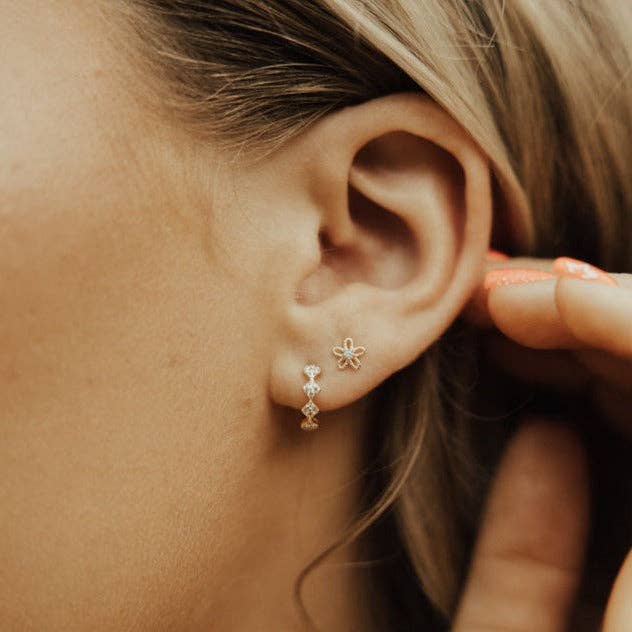 Alice Diamond Hoops Stacked View