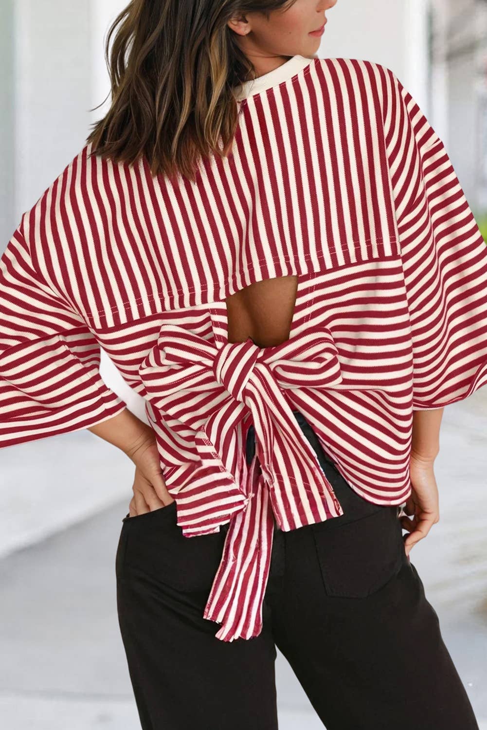 Bow Back Stripe Tee