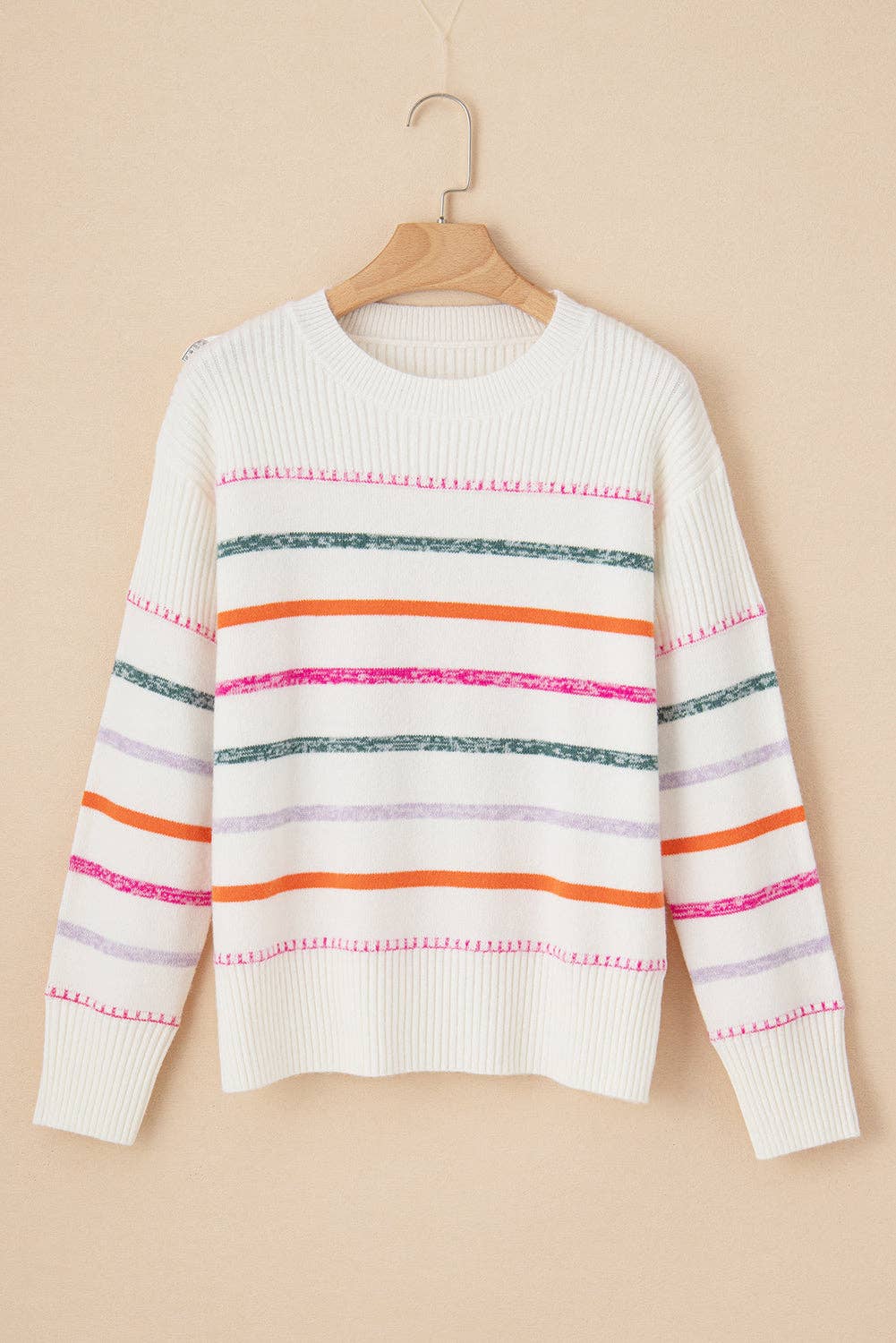 Colorful Striped Sweater on hanger
