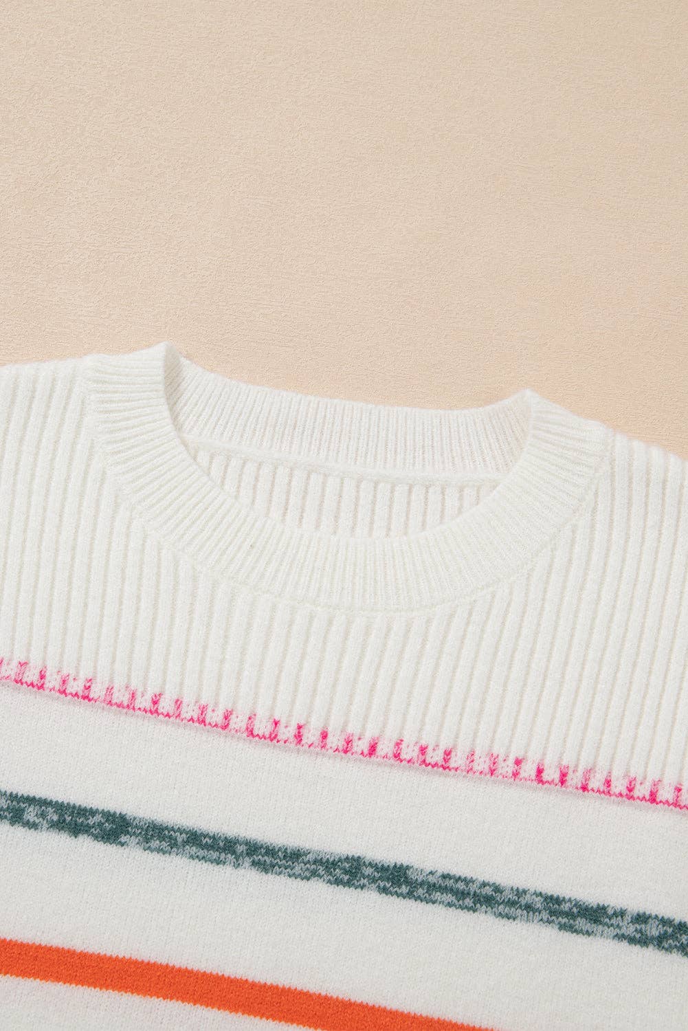 Colorful Striped Sweater zoomed neckline
