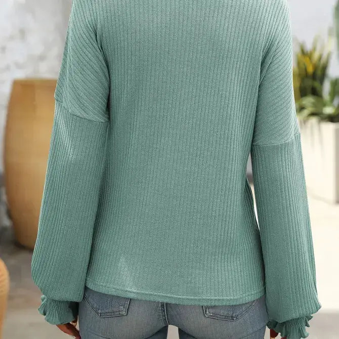 Comfy Striped Long-Sleeved Top back