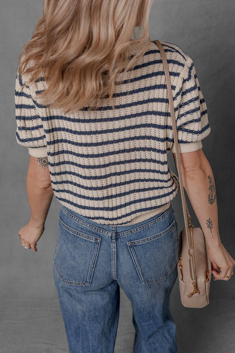 Crew Striped Sweater T Shirt Back