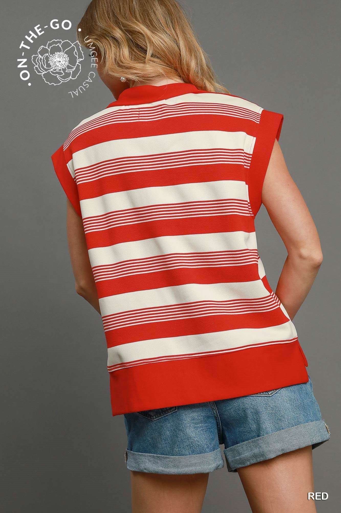 Half Zip Textured Top back