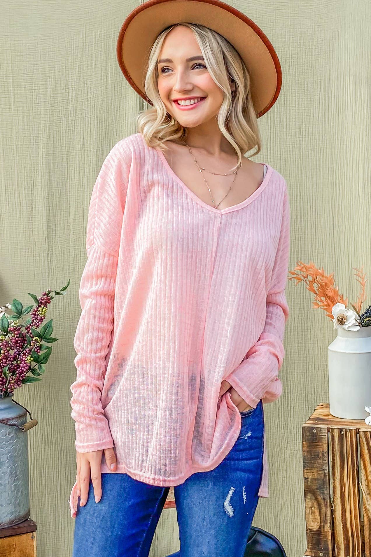 Knit Casual Tunic Top front 2