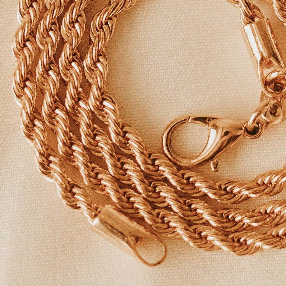 Naomi Gold Filled Rope Necklace zoomed in