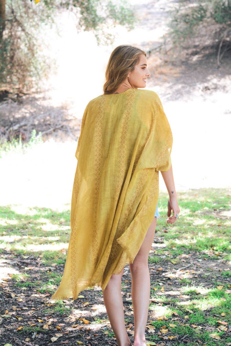 Woven Longline Kimono back