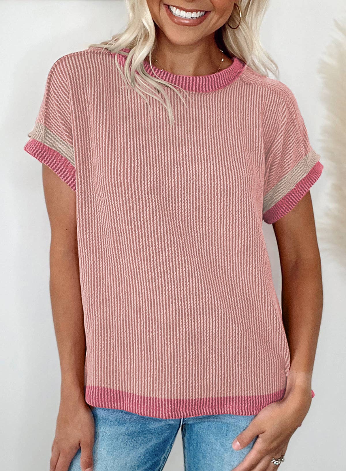 Ribbed Short Sleeve T-shirt