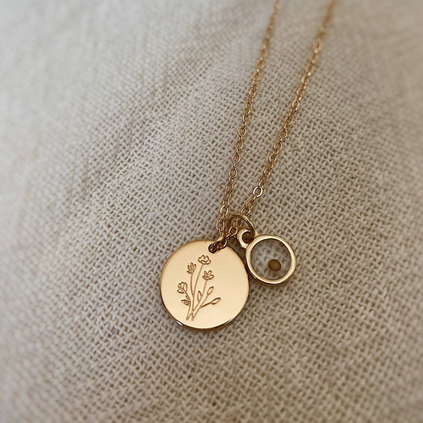 Wildflower Necklace with Mustard Seed flat