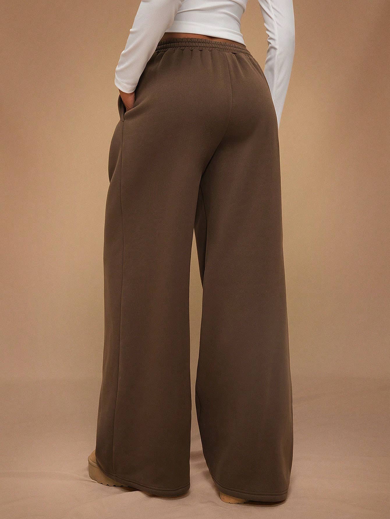 Drawstring Wide Leg Sweatpants