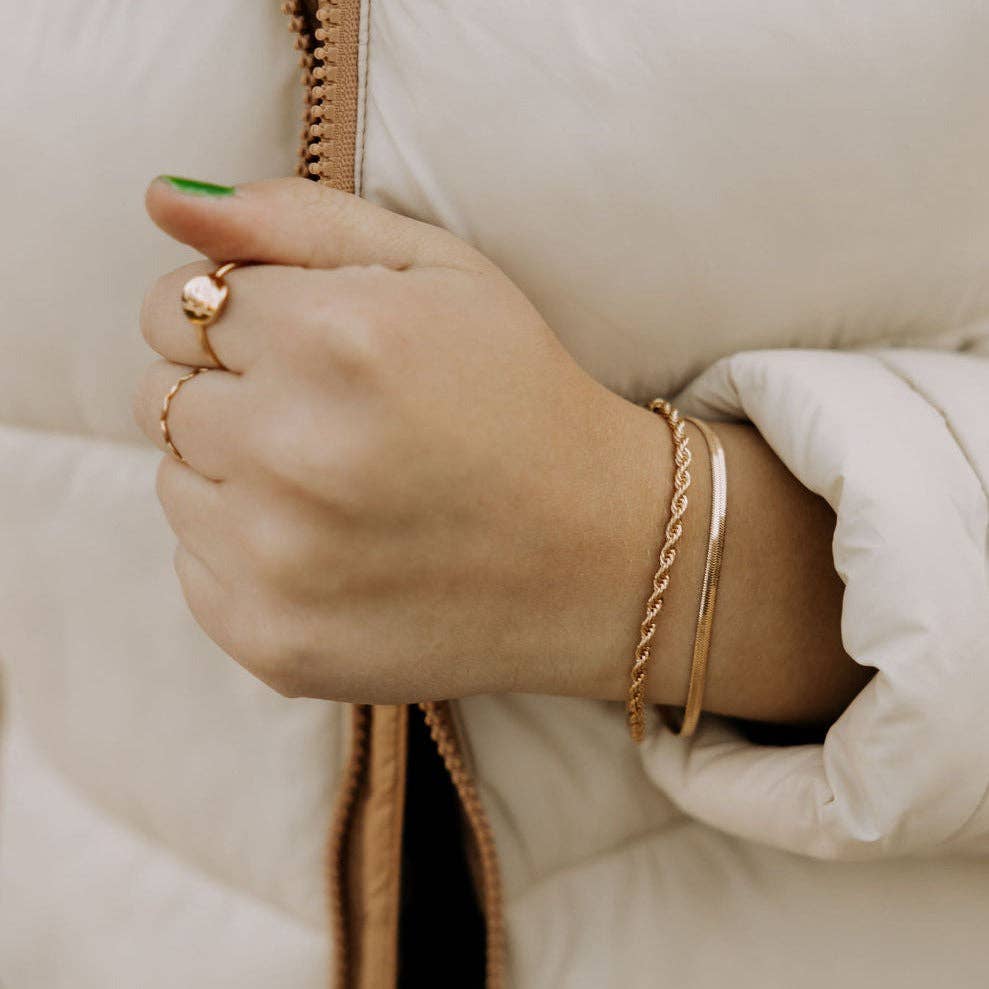 Naomi Gold Filled Rope Bracelet layered