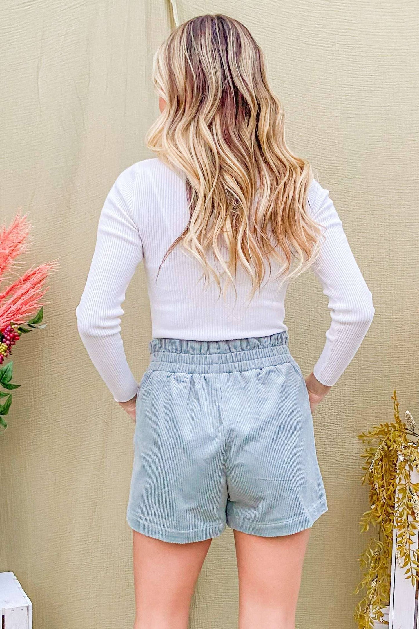 Corduroy Banded Shorts