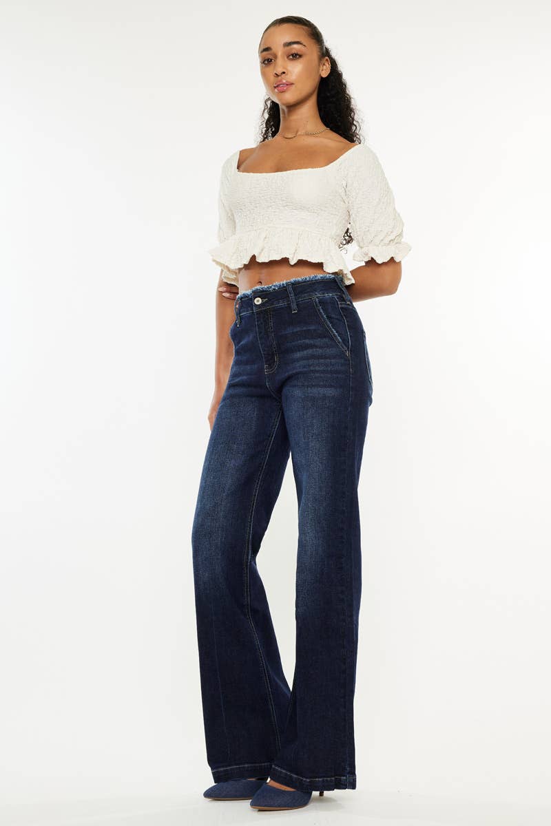 Kan Can High Rise Wide Flare Jeans