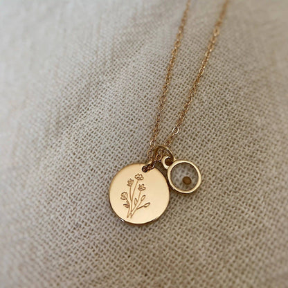 Wildflower Necklace with Mustard Seed