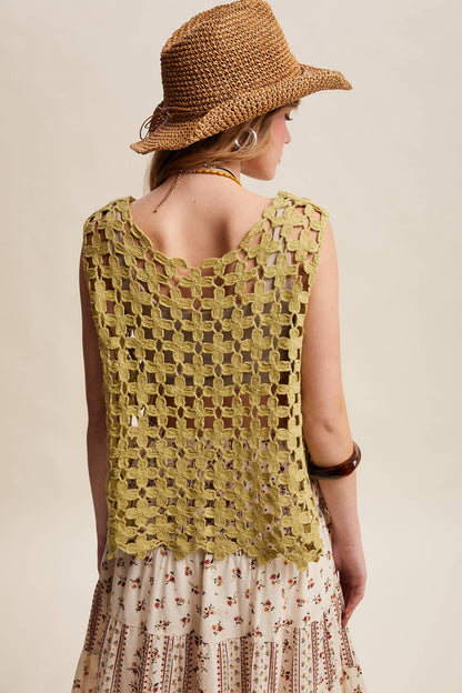 Flower Crochet Sleeveless Tank