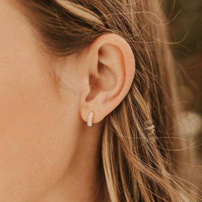 Ivy Diamond Hoops single view 