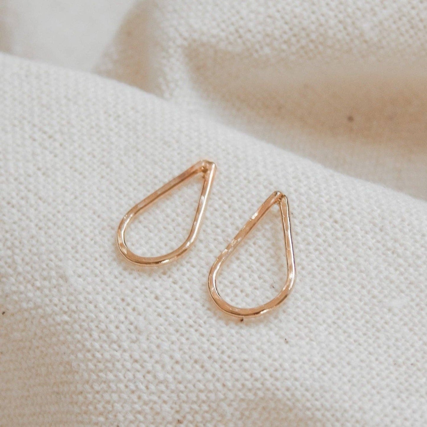 Hammered Teardrop Stud Earrings