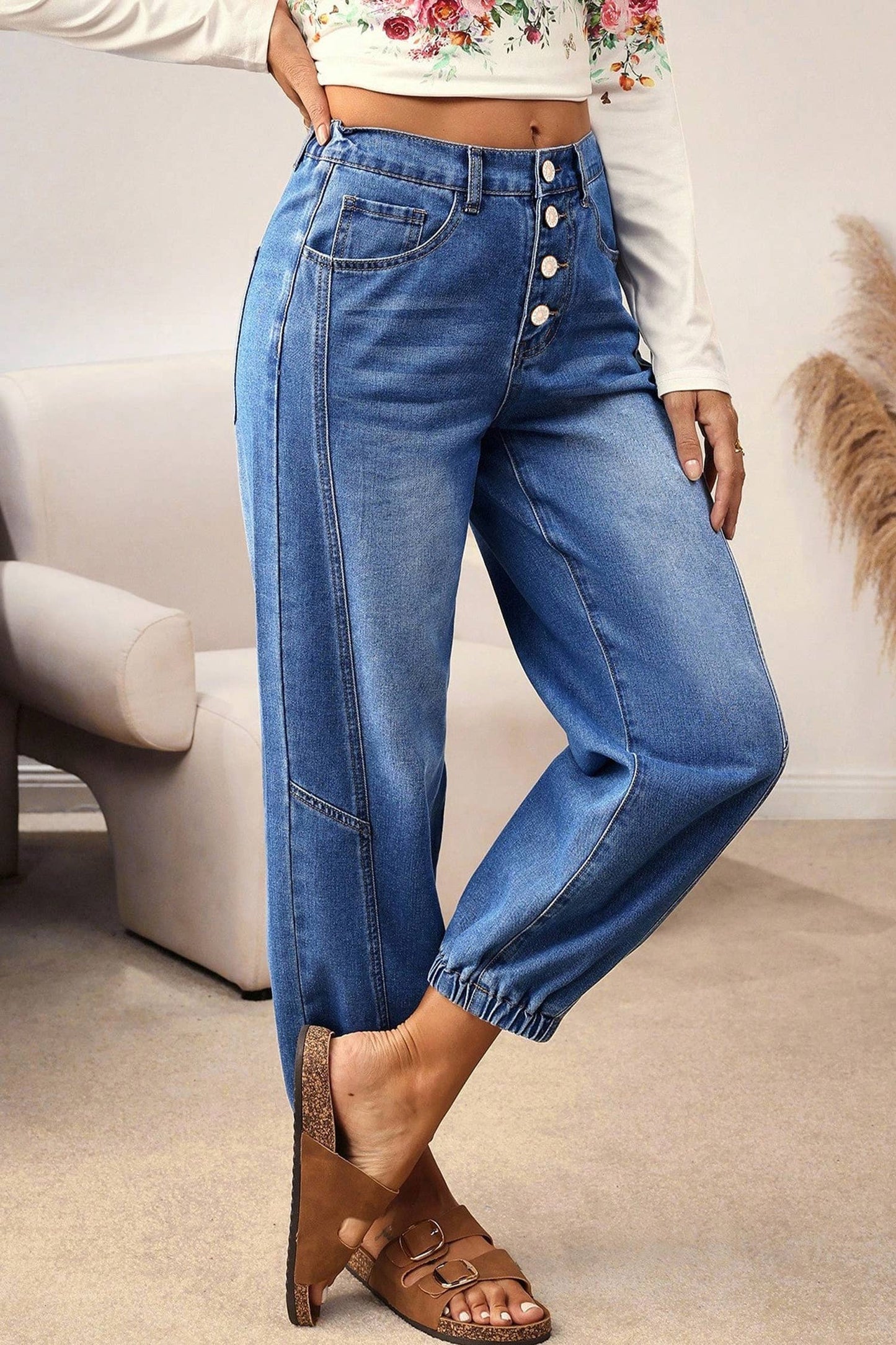 Tapered Bottom Jeans