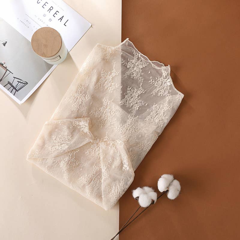 Floral Lace Sheer Mesh Top