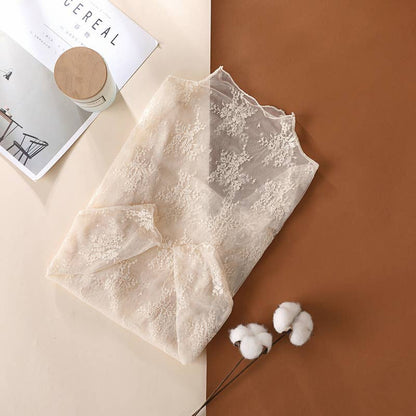 Floral Lace Sheer Mesh Top