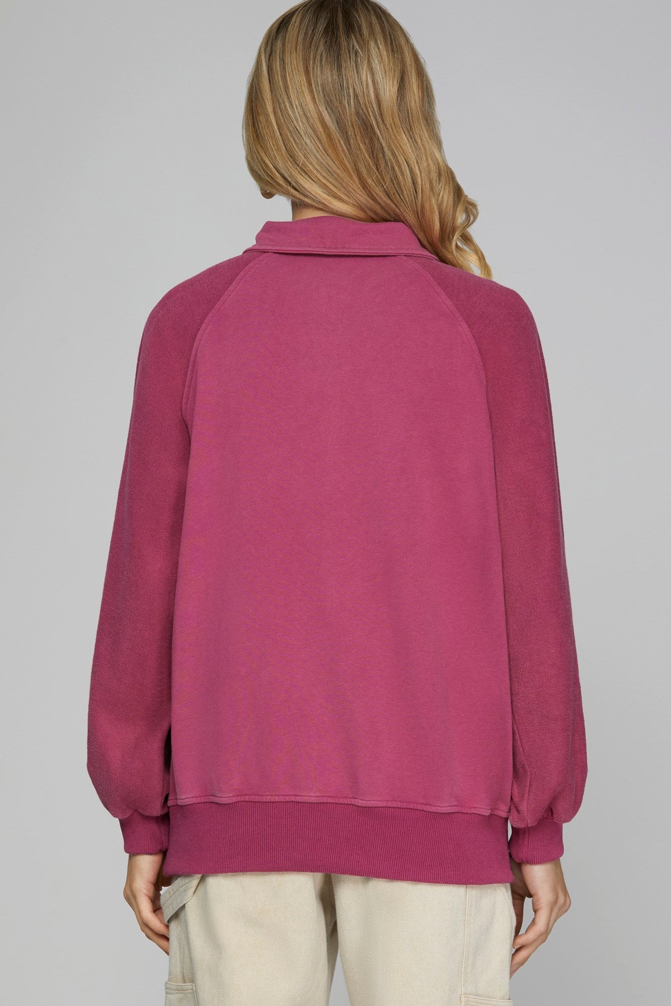 Snap Collared Sweatshirt