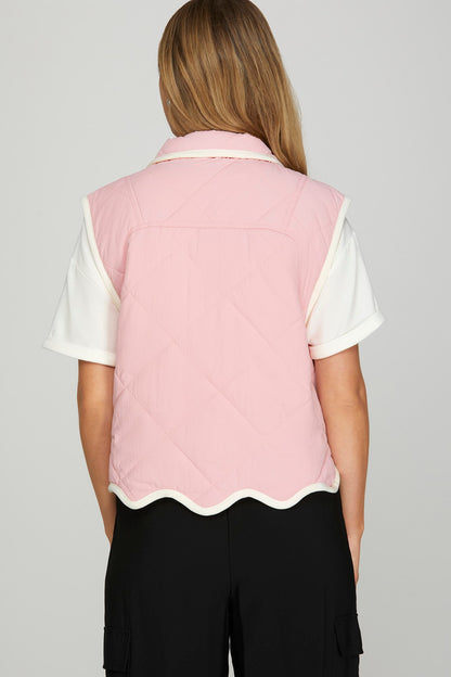 Quilted Scalloped Vest