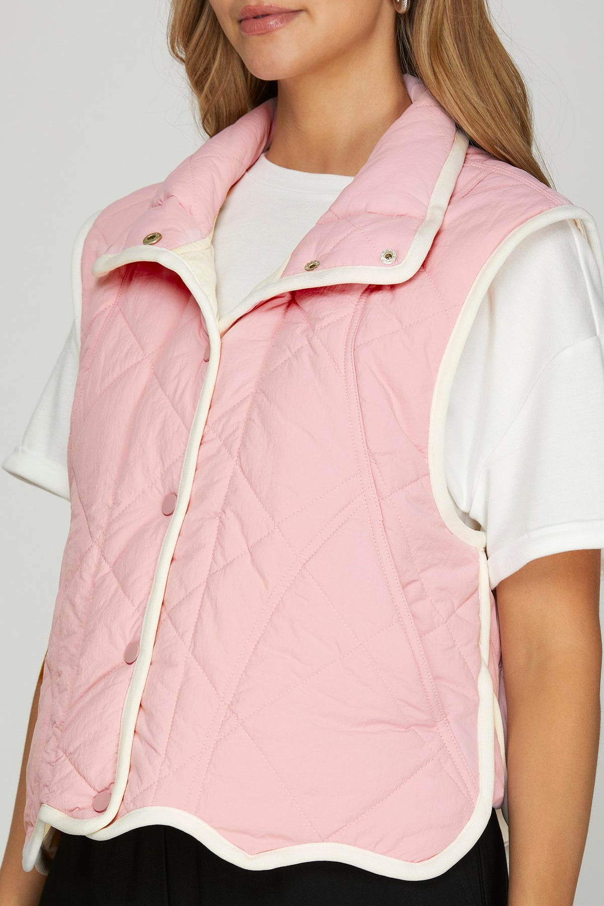 Quilted Scalloped Vest