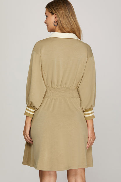 Colorblock Zipper Dress
