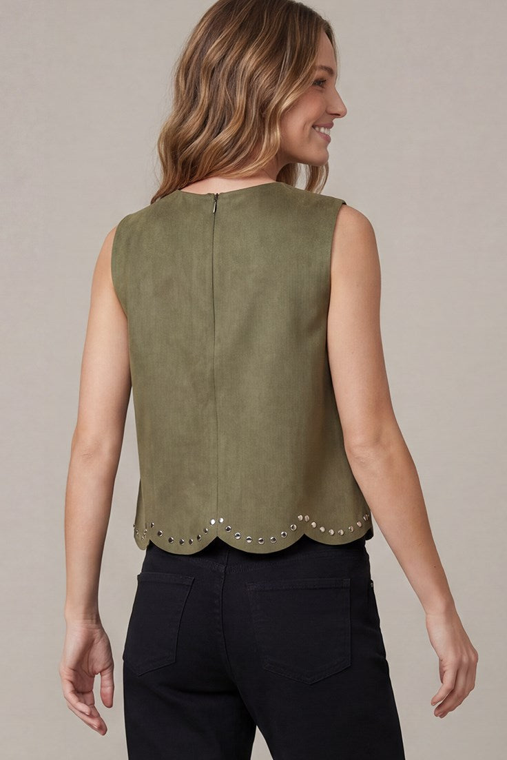 Studded Faux Suede Top