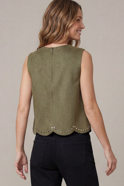 Studded Faux Suede Top