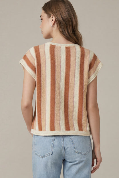 Vertical Stripe Knit Top