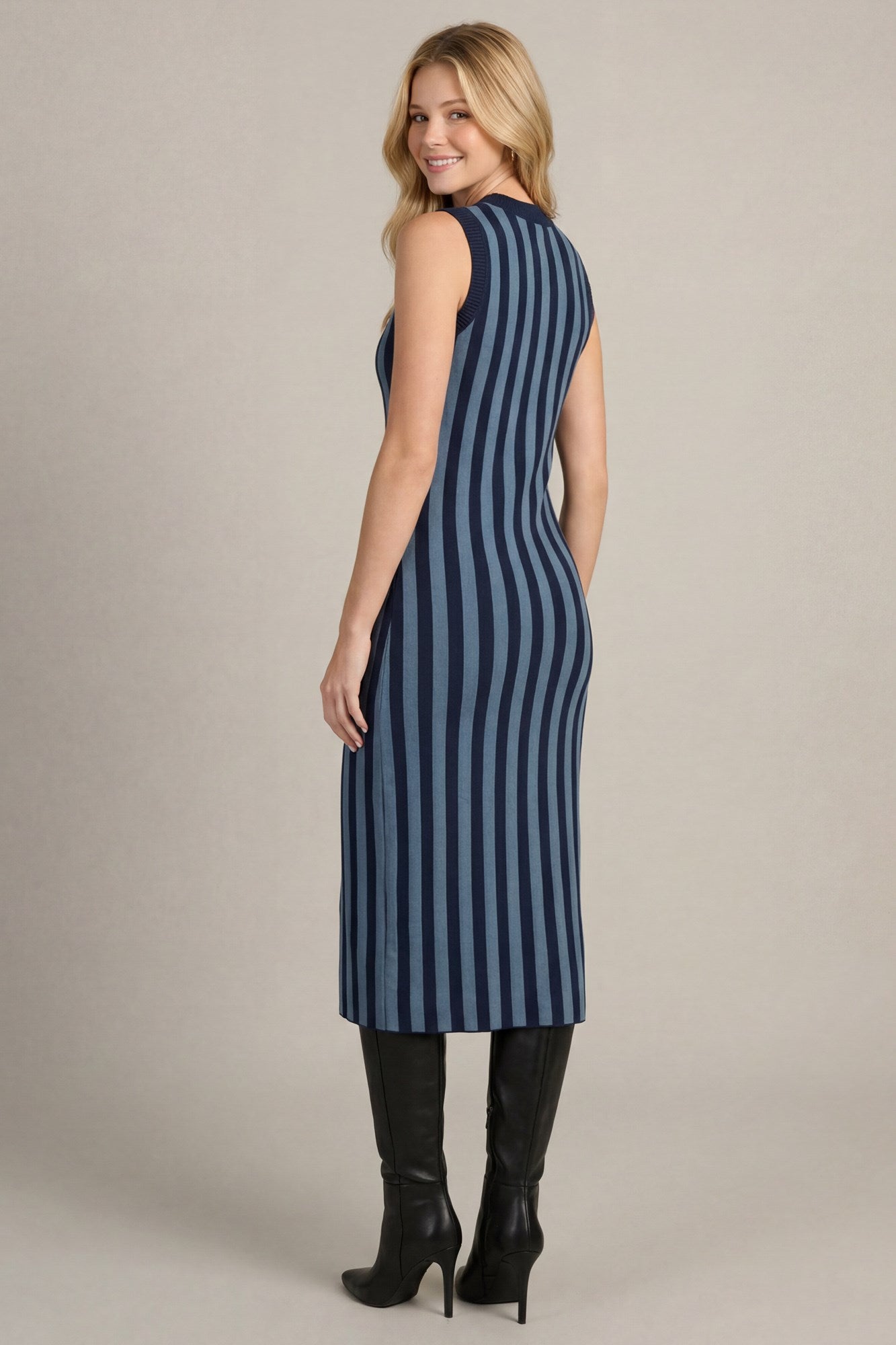 Striped Sweater Midi Dress