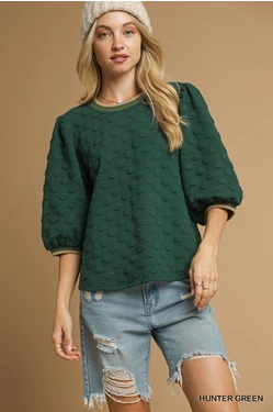Textured Polka Dot Top