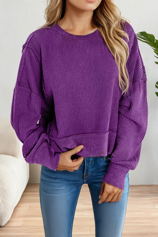 Solid Patchwork Sweatshirt