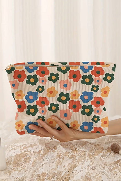 Chic Ribbed Cosmetic Bag