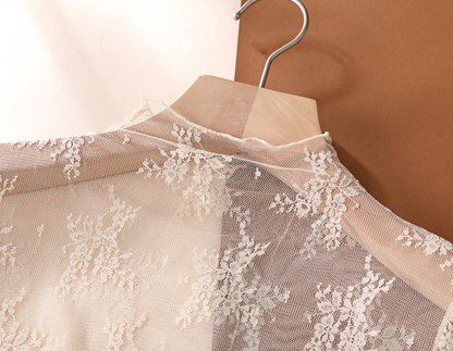 Floral Lace Sheer Mesh Top
