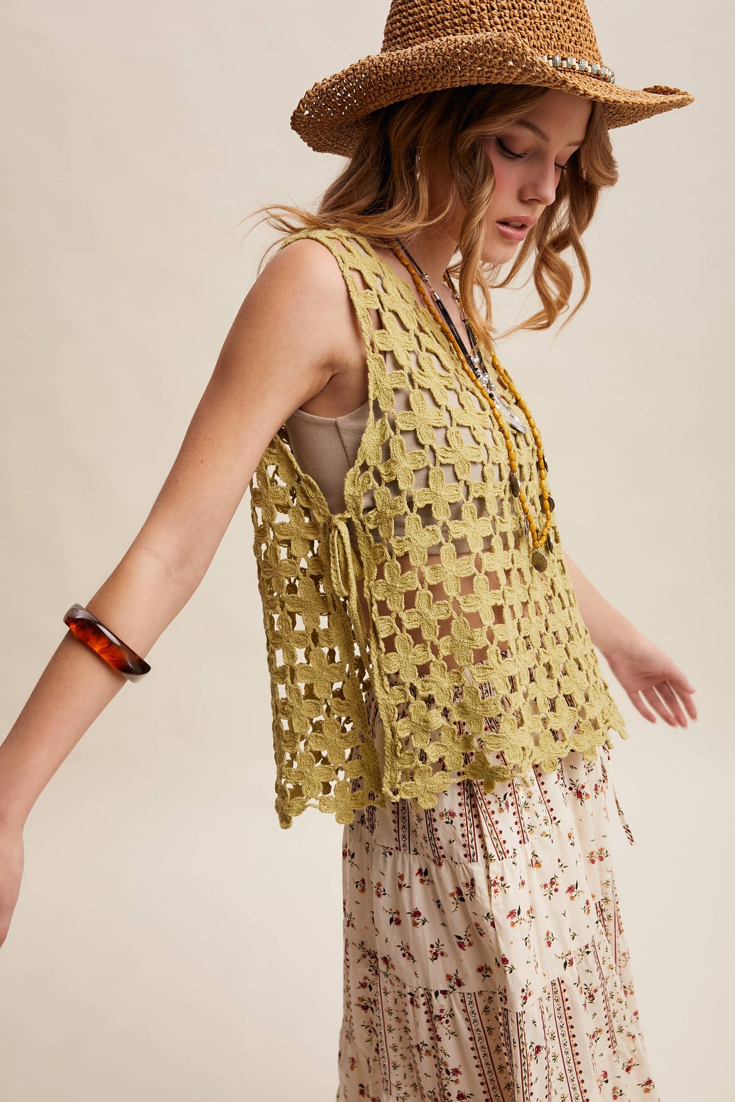 Flower Crochet Sleeveless Tank