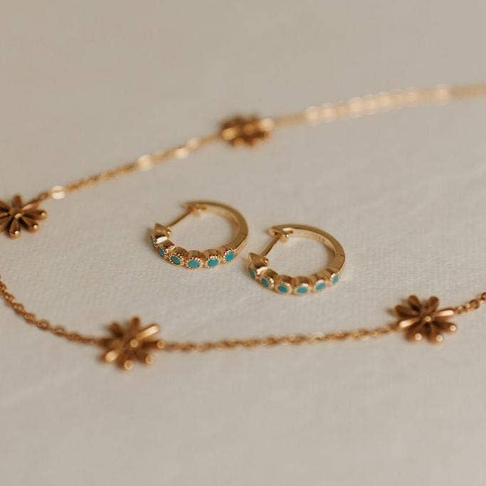 Gaby Turquoise Hoops
