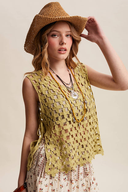 Flower Crochet Sleeveless Tank