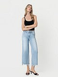 Vervet Distressed Hem Wide Leg Jeans