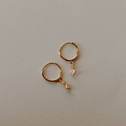 Diamond Dangle Hoops