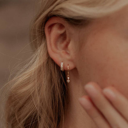 Diamond Dangle Hoops