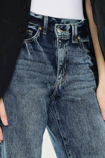 Kan Can High Rise 90's Straight Dark Wash