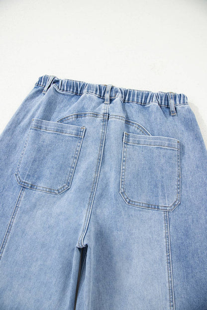 Drawstring Raw Hem Denim Pants
