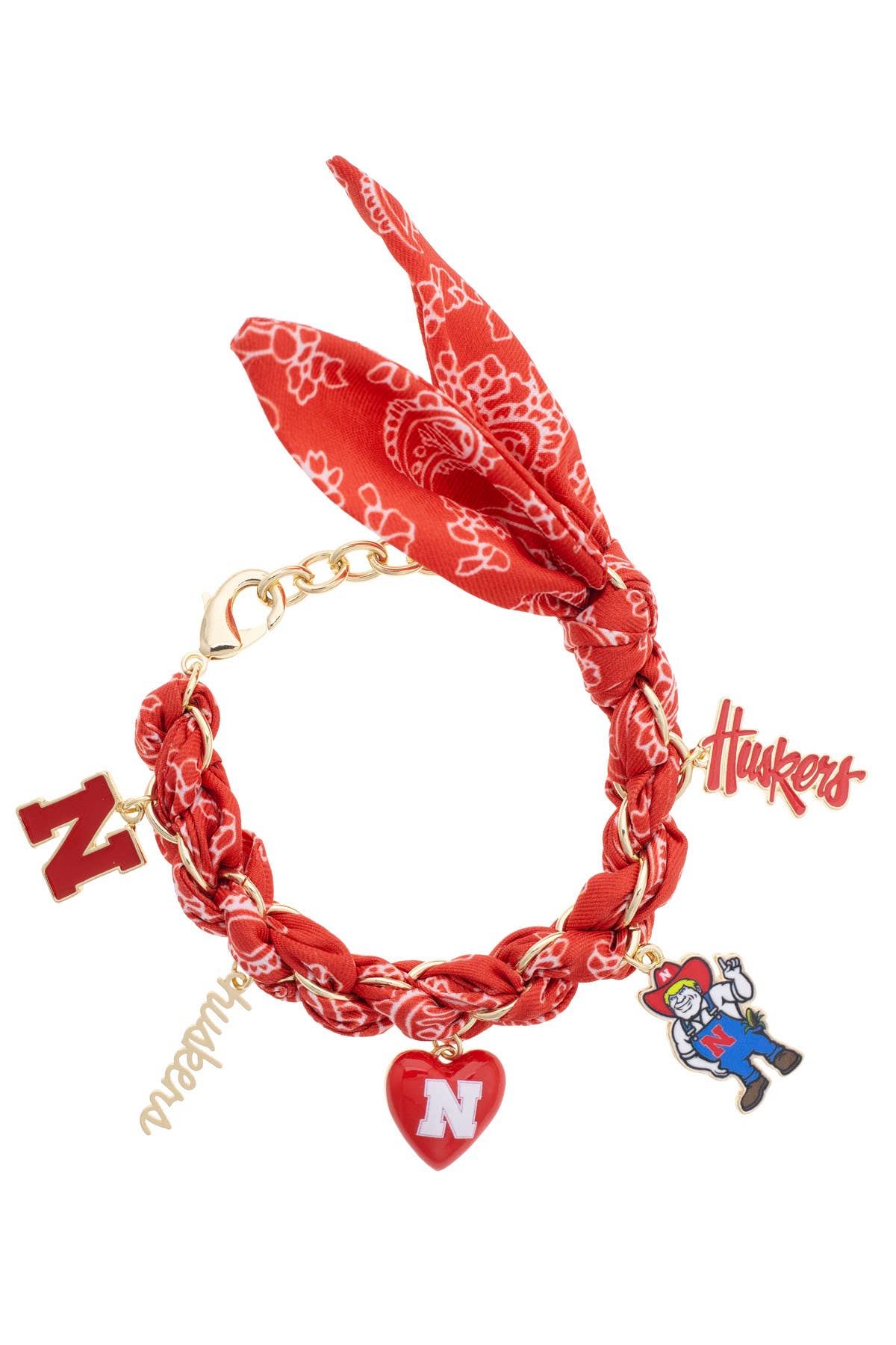 Nebraska Huskers Bandana Charm Bracelet